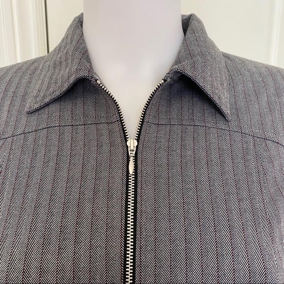 Olsen Europe gray zip up jacket blazer size 6 stripped career vest - Picture 5 of 12